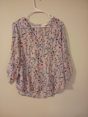 Pink Republic Lavender Floral V-Neck Blouse